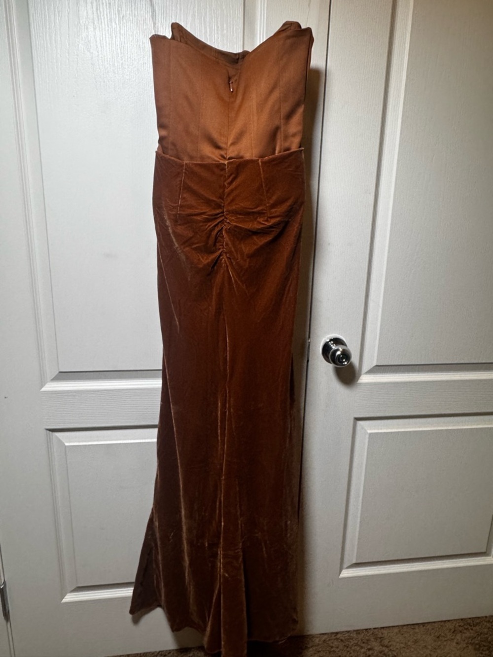 House of CB Persephone Toffee Velvet Corset Maxi Dress Small Glam Luxury - Picture 3 of 6